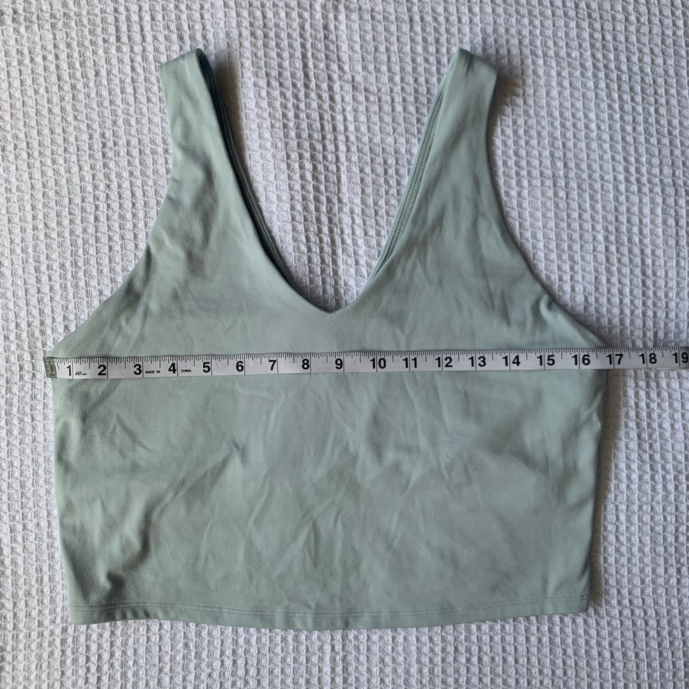 All in Motion Longline Cropped Tank Sport Bra Light Medium Support Mint Green XL - Picture 3 of 12